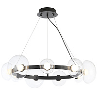 Подвесная светодиодная люстра Crystal Lux BOSQUE SP9 BLACK/TRANSPARENT