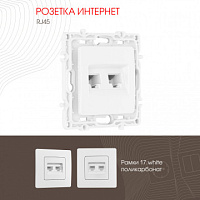 Розетка RJ45 х 2 217.45-2.white Arte Milano