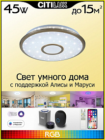 Потолочный светильник CITILUX Старлайт Смарт CL703A43G