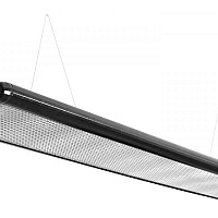 Бильярдный светильник плоский люминесцентный «Longoni Nautilus» (черная, серебристый отражатель, 205x31x6см) 75.205.02.2