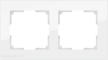 Рамка на 2 поста (белый,стекло) Werkel WL01-Frame-02