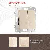 Выключатель жалюзи, 10A 250V 206.38-2.shampan Arte Milano