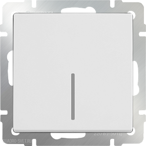 Выключатель одноклавишный проходной с подсветкой (белый) Werkel WL01-SW-1G-2W-LED
