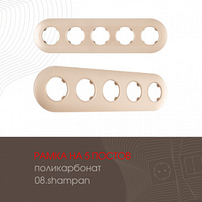 Рамка из поликарбоната на 5 постов 502.08-5.shampan Arte Milano