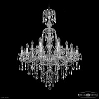 Большая хрустальная люстра Bohemia IVELE Crystal 1415/12+6/300/XL-108 Ni