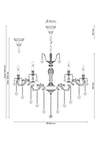 Большая хрустальная люстра LUCIA TUCCI BARLETTA 122.12.6 antique