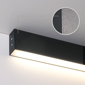 Линейный светодиодный накладной односторонний светильник 53см 10Вт 4200К черная шагрень Elektrostand