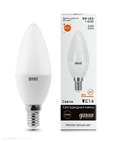 Лампа LED Gauss Свеча 6 Вт E14 2700K 220В 33116