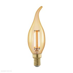 Лампа светодиодная филаментная диммируемая "Свеча на ветру", 4W (E14), 1700K, 320lm, золотая EGLO LM