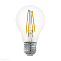 Лампа светодиодная филаментная диммируемая A60, 6W (E27), 2700K, 806lm, прозрачный EGLO LM_LED_E27 1