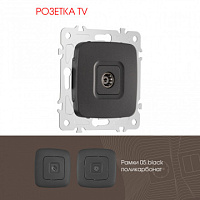 Розетка TV 205.43-1.black Arte Milano