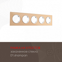 Рамка из закаленного стекла на 5 постов 502.01-5.shampan Arte Milano