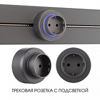 Трековая розетка, 16A 250V 397951TS/ES Grey Arte Milano