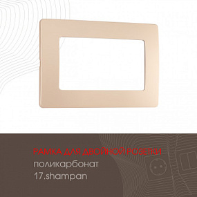Рамка из поликарбоната для двойной розетки 517.17-double.shampan Arte Milano