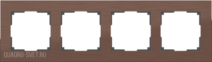Рамка на 4 поста (коричневый алюминий) Werkel WL11-Frame-04