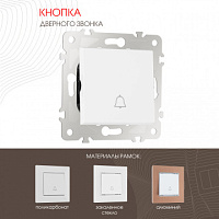 Кнопка дверного звонка, 10A 250V 203.36-1.white Arte Milano
