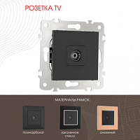 Розетка TV 203.43-1.black Arte Milano
