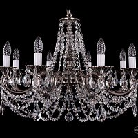 Литая подвесная люстра с хрусталем Bohemia IVELE Crystal 1702/8/265/C/NB