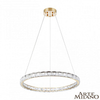 Подвесная хрустальная светодиодная люстра Arte Milano 311311/D600 GD