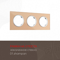 Рамка из закаленного стекла на 3 поста 502.01-3.shampan Arte Milano