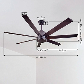 Потолочный вентилятор черный матовый EGLO AZAR 60 35019