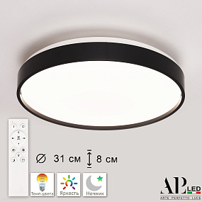 Потолочный светодиодный светильник APL LED Toscana PRO 3315.XM302-2-328/18W Black