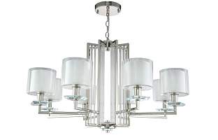 Большая люстра Crystal Lux NICOLAS SP-PL8 NICKEL/WHITE