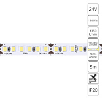 Светодиодная лента 24V 14,4W/m 6000К 5м Arte Lamp TAPE A2418008-03-6K