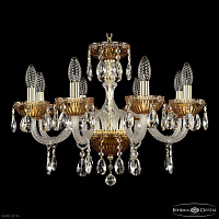 Хрустальная подвесная люстра Bohemia IVELE Crystal 5417/8/195 G Amber/M-1G