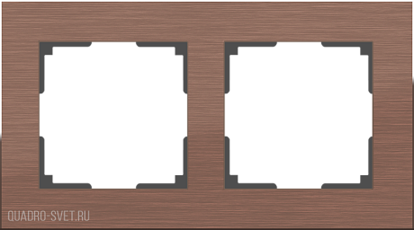 Рамка на 2 поста (коричневый алюминий) Werkel WL11-Frame-02