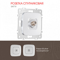 Розетка спутниковая, SAT TV 205.42-1.silver Arte Milano