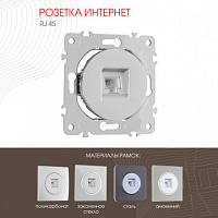 Розетка интернет, RJ45 202.45-1.silver Arte Milano