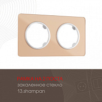 Рамка из закаленного стекла на 2 поста 502.13-2.shampan Arte Milano