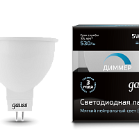 Лампа LED Gauss Софитная 5 Вт GU5.3 4100K 220В 101505205-D