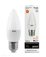 Лампа LED Gauss Свеча 6 Вт E27 2700K 220В 33216