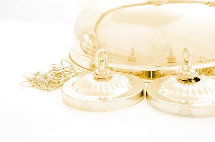 Бильярдный светильник на шесть плафонов «Crown» (золотистая штанга, золотистый плафон D38см) 75.016.06.0