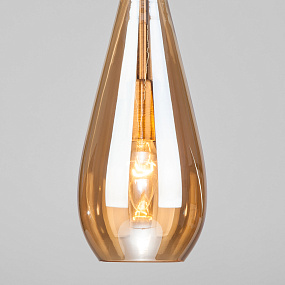 Подвесной светильник со стеклянным плафоном Eurosvet Ilario 50202/1 янтарный